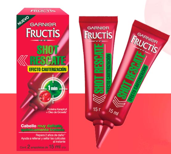 shot rescate ampolleta de cabello fructis garnier