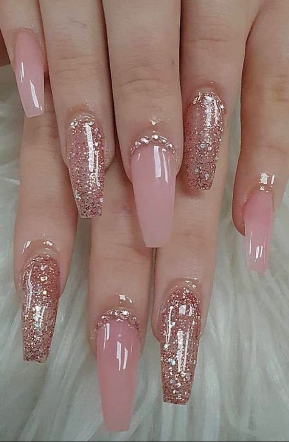 unas glossy oro rosado