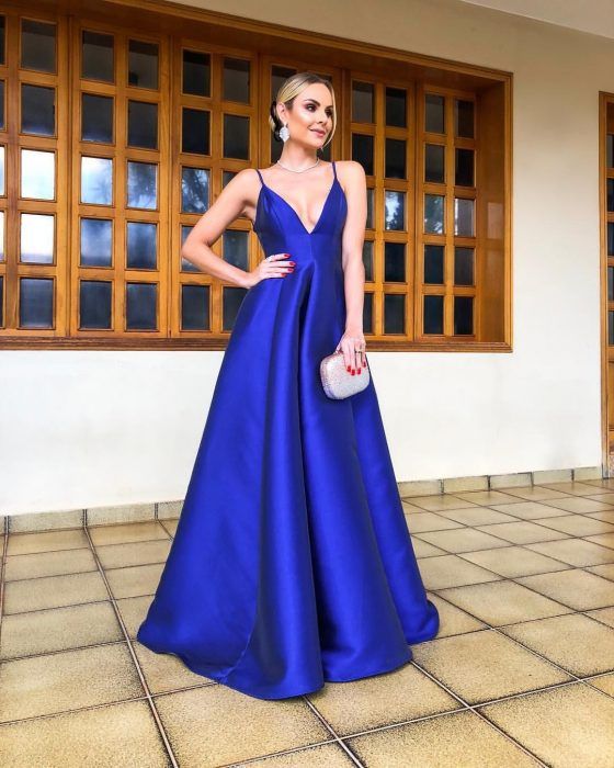 vestido de fiesta azul