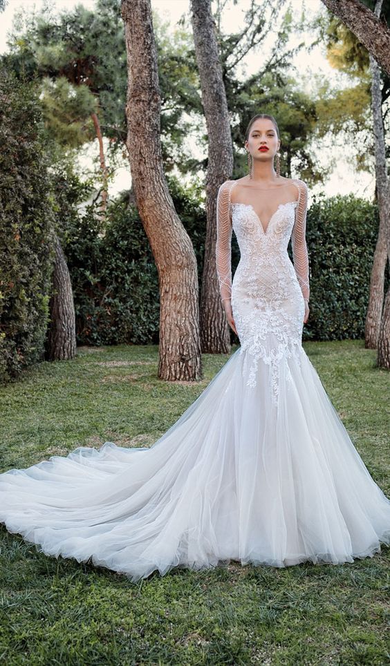 vestido de corte sirena para novia 2020