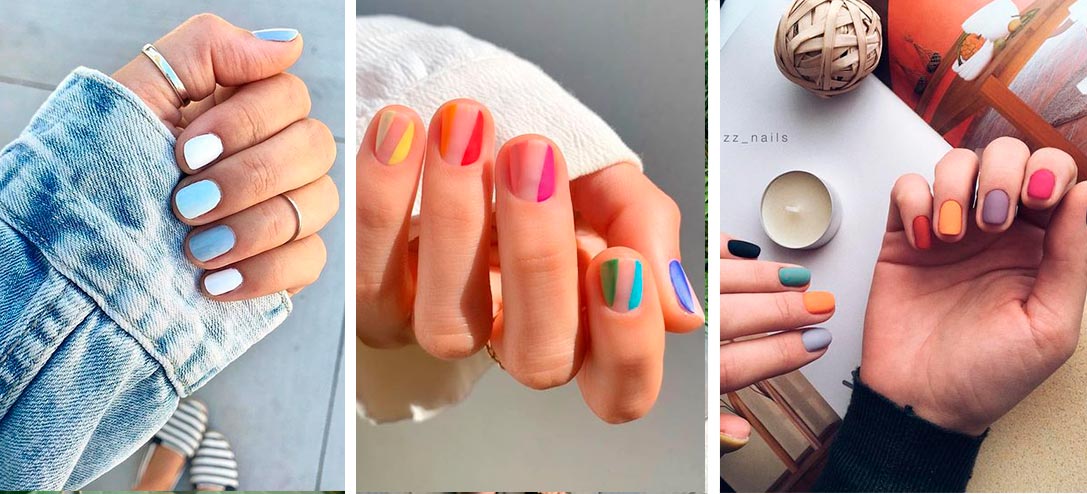 disenos-unas-cortas-multicolor