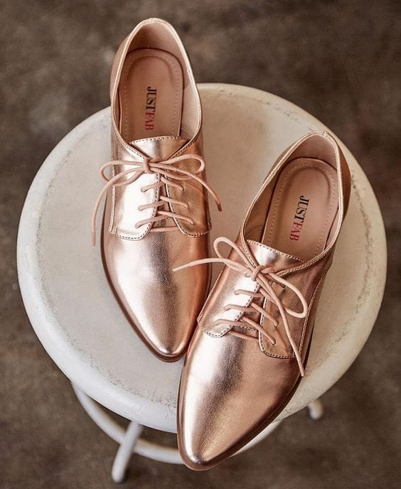 accesorios rose gold zapatos