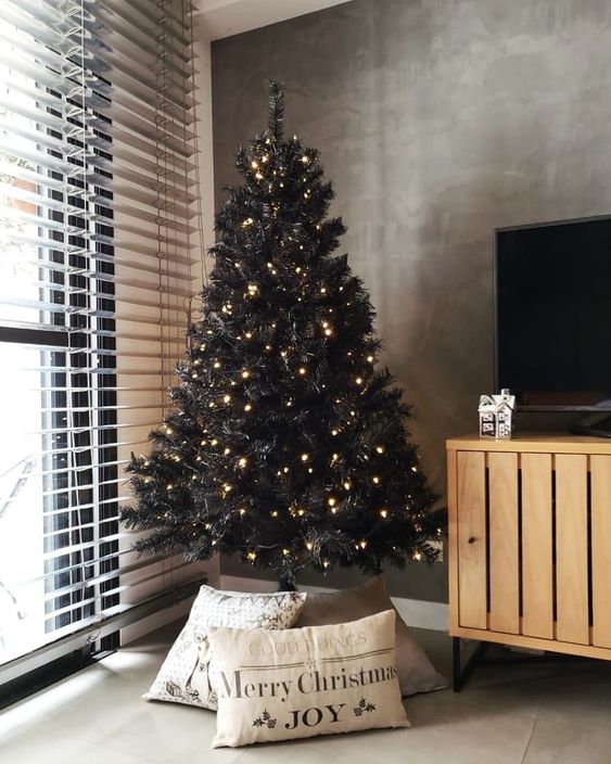 Diseños de árboles de navidad negros para una decoracin minimalista 4