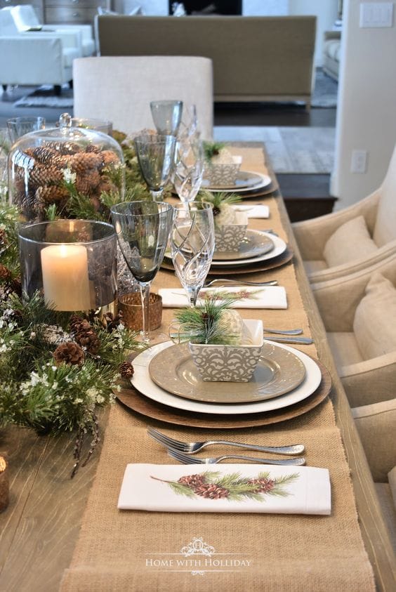 10 ideas de decoración de mesa navideña elegante 1