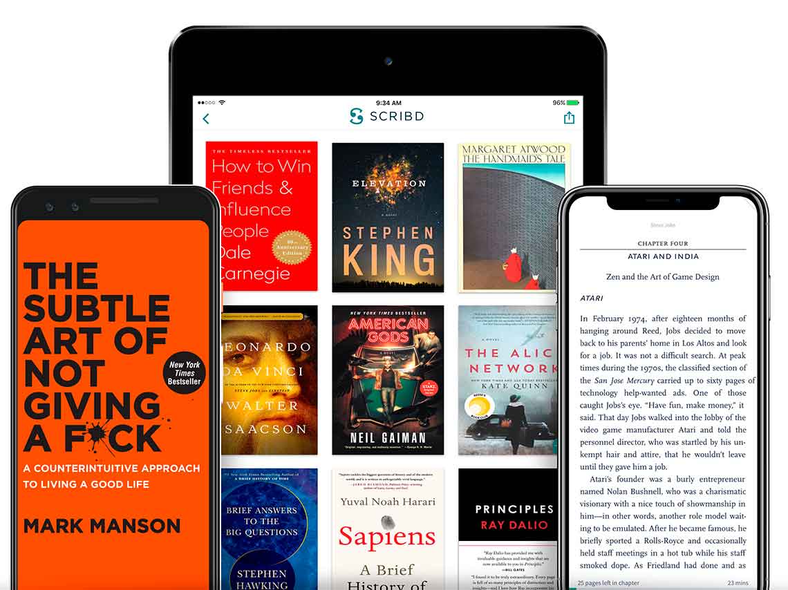 Scribd la plataforma con audiolibros, libros