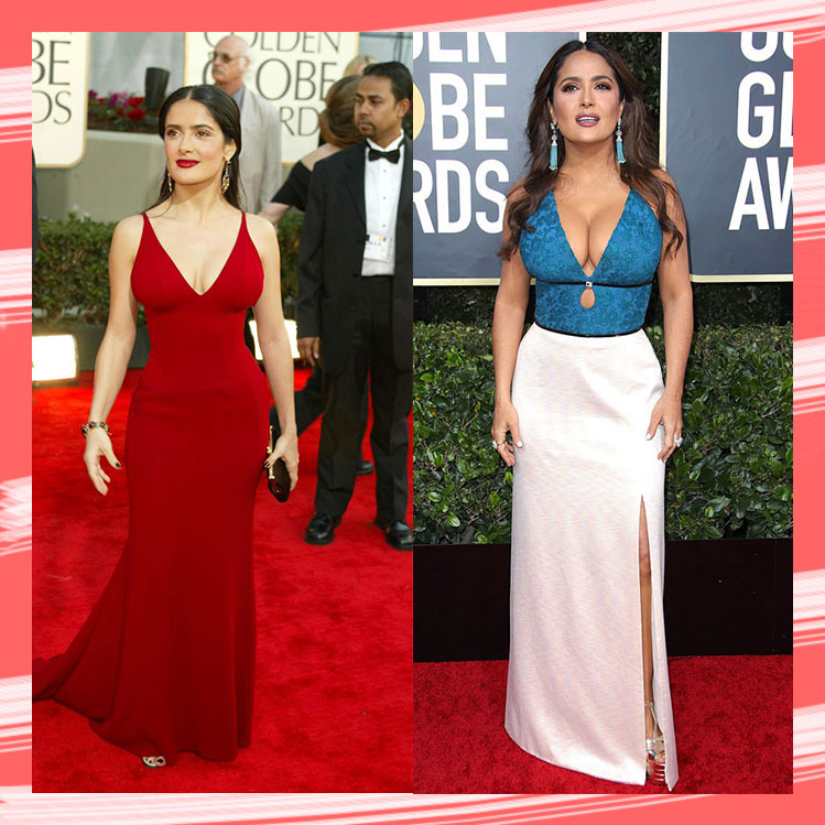 Salma Hayek y sus mejores looks de los Golden Globes