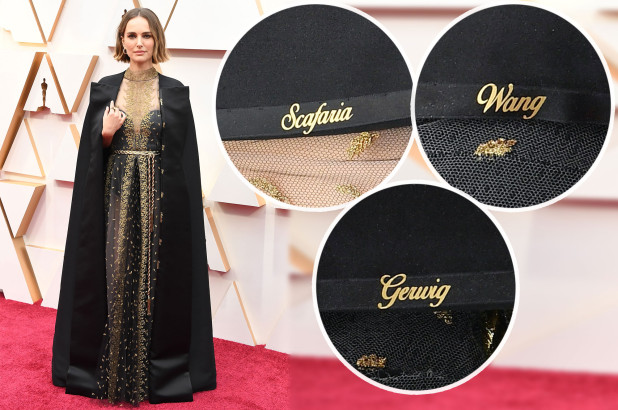 Natalie Portman lleva bordados los nombres de directoras que no fueron nominadas este año 0