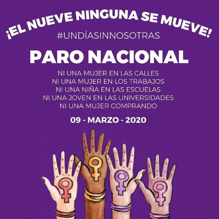 “Un día sin nosotras”, convocatoria de mujeres a paro nacional contra la violencia