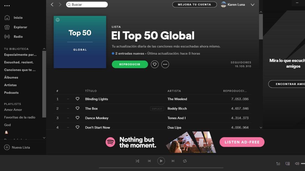 Top 50 playlist