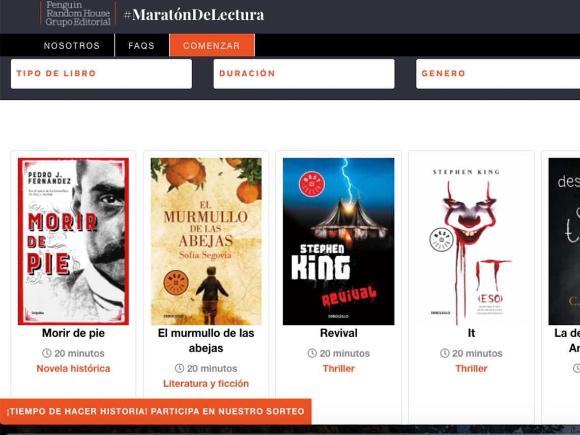 Lee libros gratis, entre más minutos leas más libros donan 0