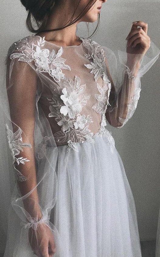 Mangas globo para vestido de novia