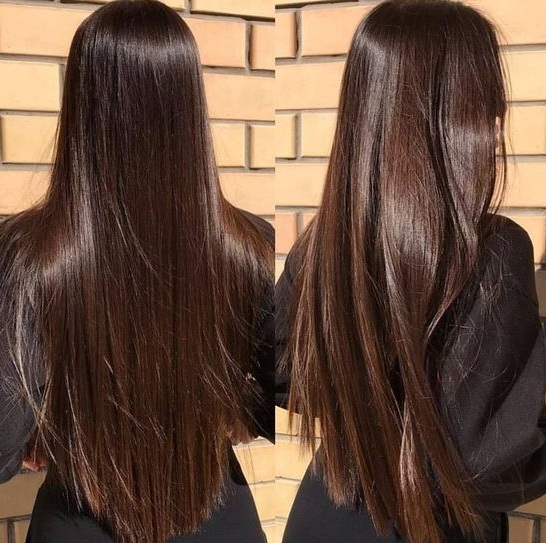 Cabello largo y lacio