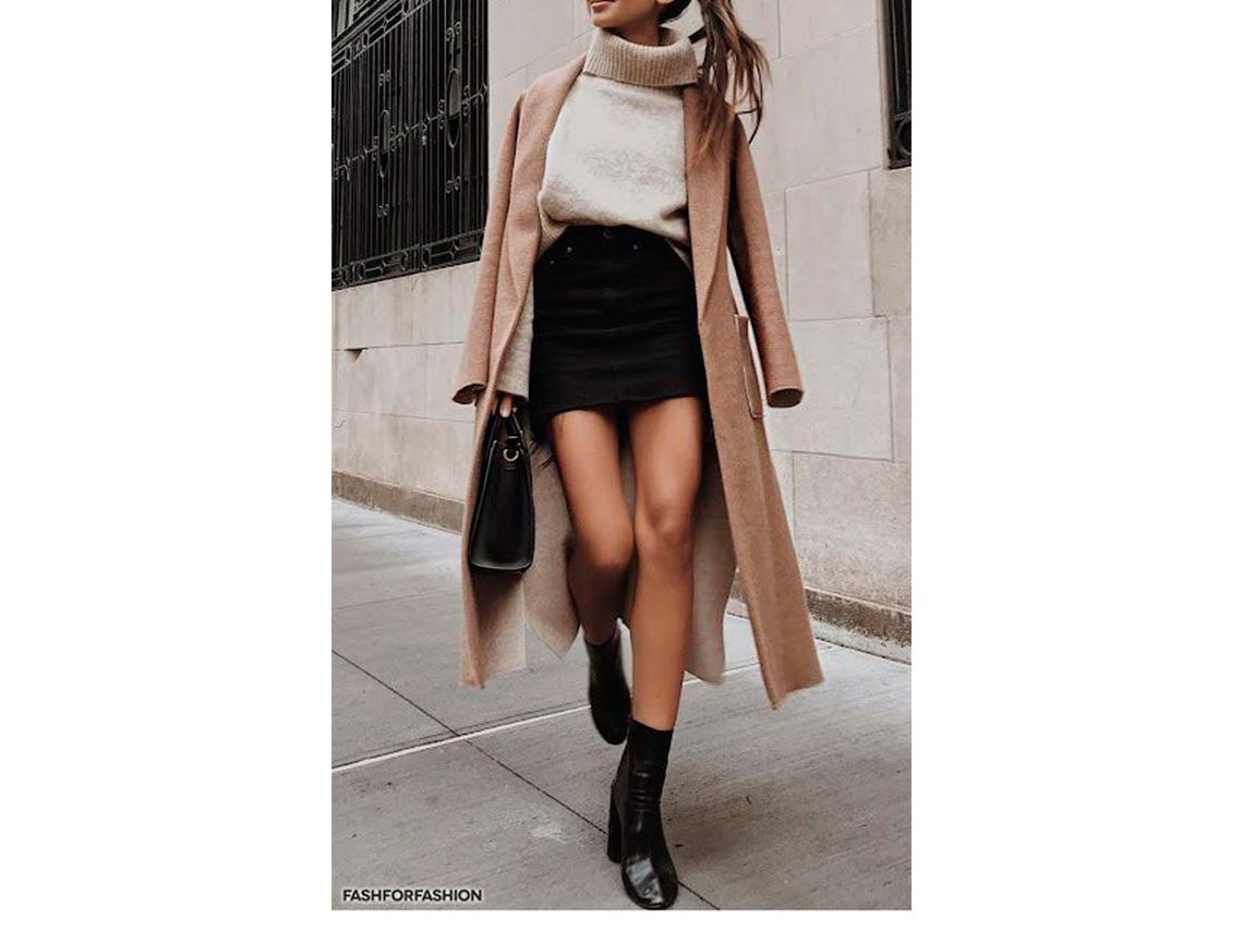 10 outfits con faldas negras perfectas para el otoño 5