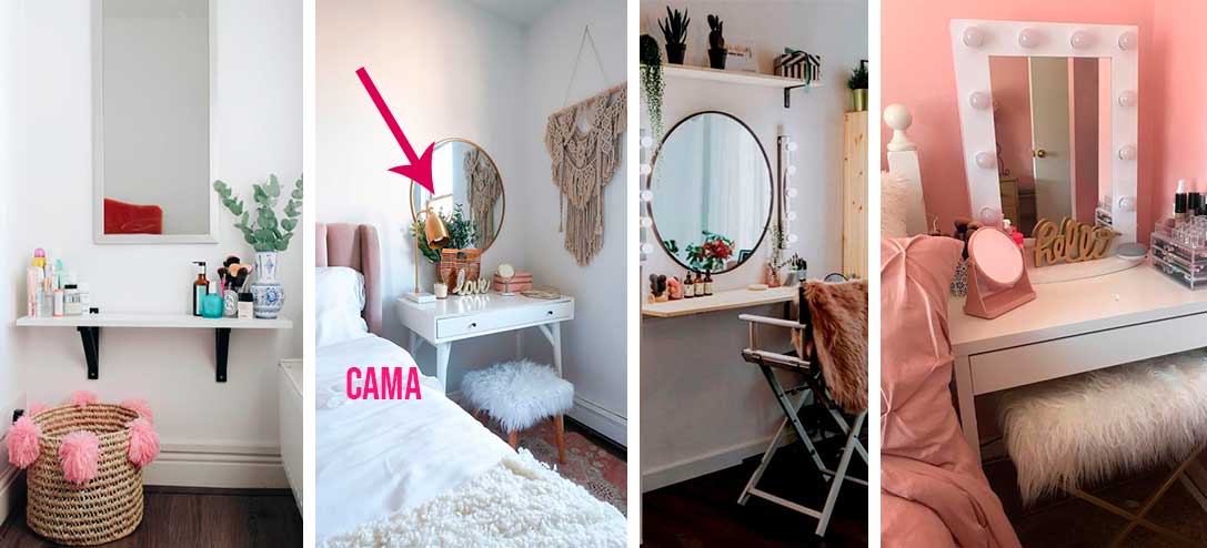 10 ideas para hacer un mini tocador en tu recámara pequeña | Mujer de 10