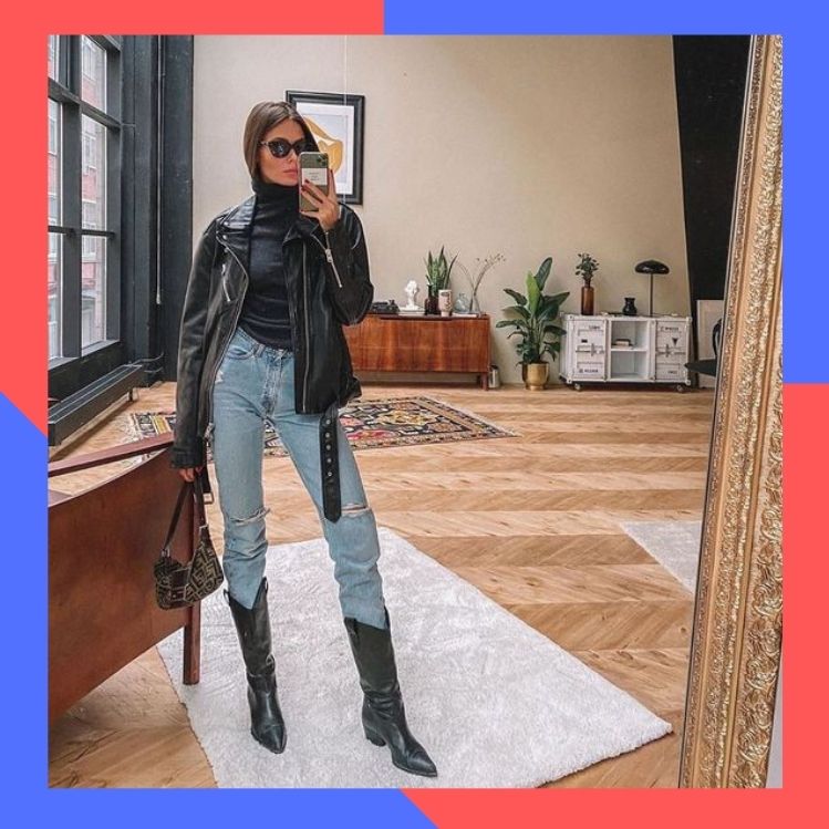 5 outfits con botas cowboy, la tendencia de otoño