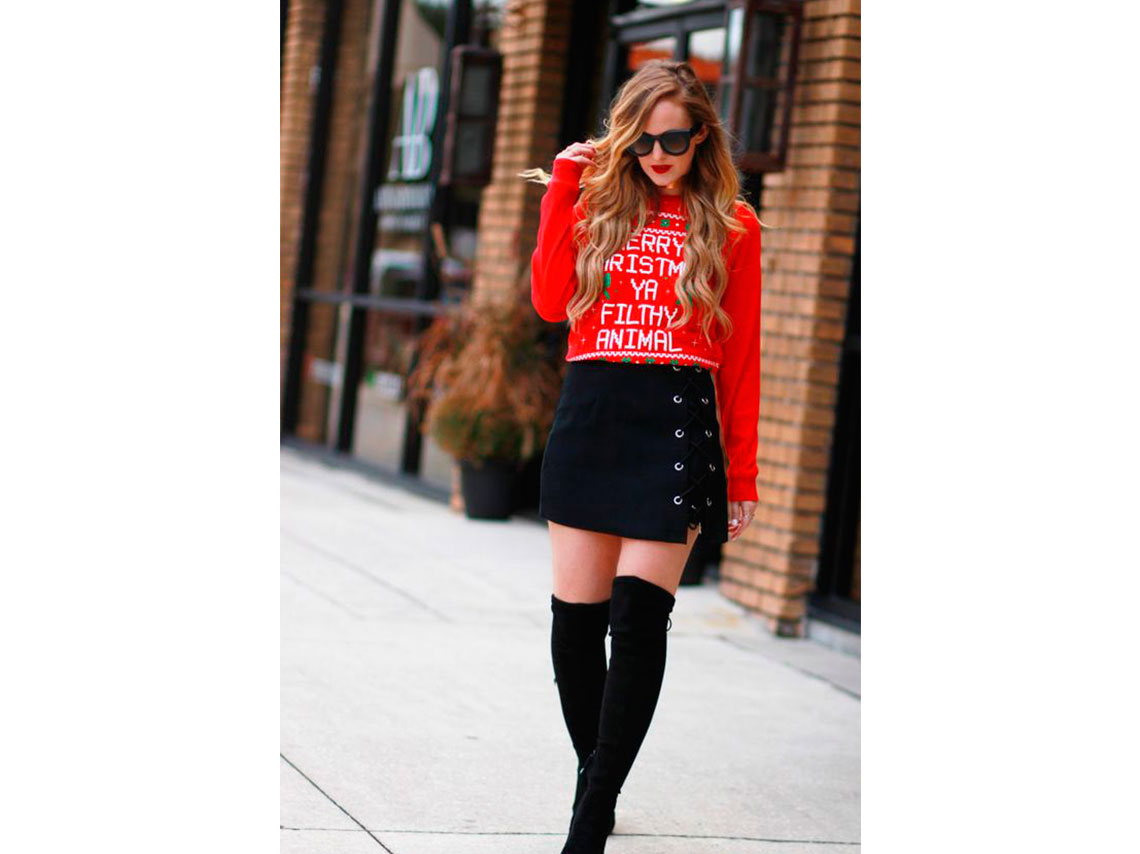 8 outfits con ugly sweaters para usar en Navidad 2