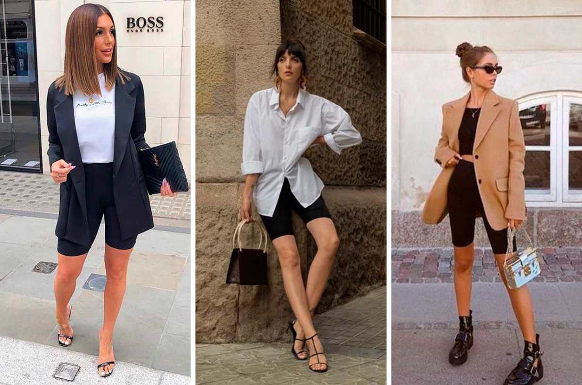 10 outfits con biker short para trabajar cómoda y fresca