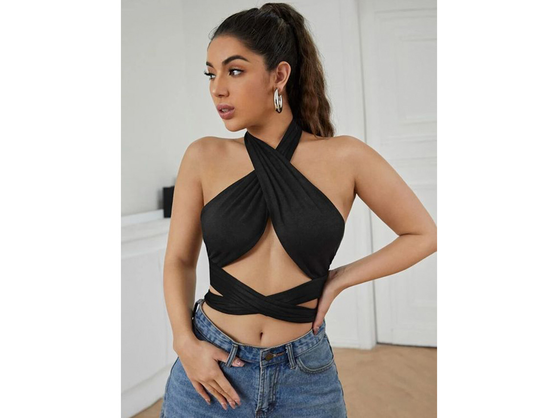 outfits con blusas halter
