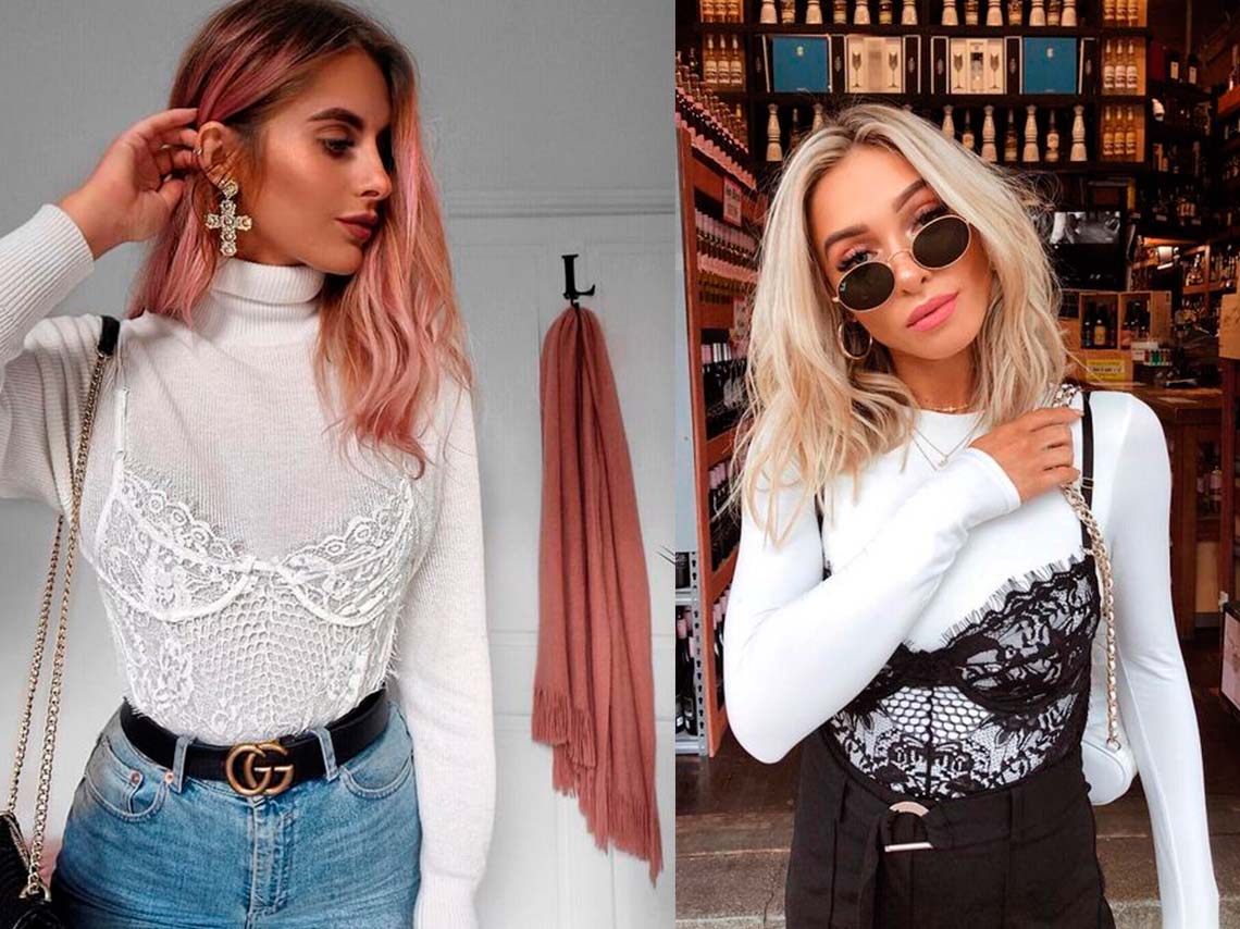 outfits con blusas de encaje