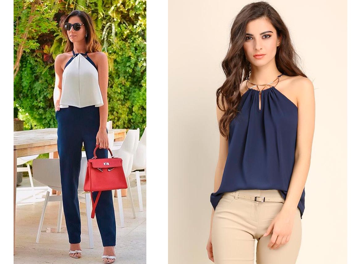 outfits con blusas halter