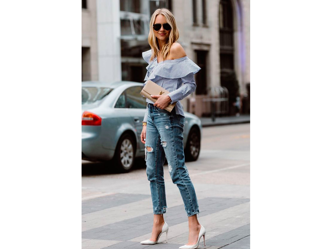 10 outfits con tacones y jeans para ir a trabajar y verte elegante