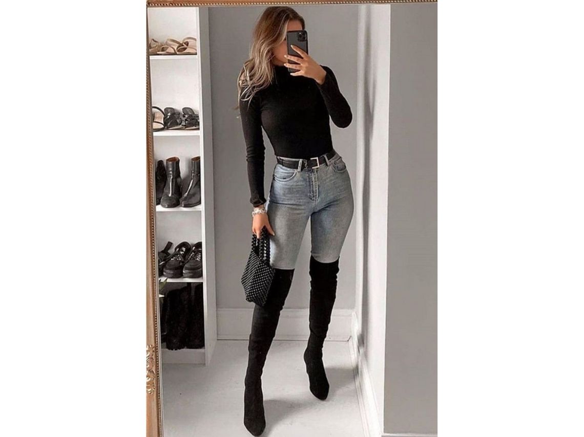 outfits con botas altas para verte increíble