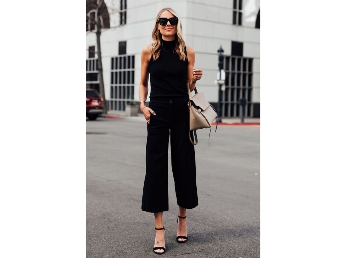 outfits con pantalones negros sexy y elegante