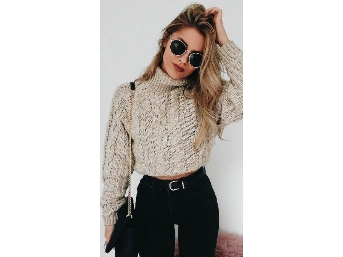 10 outfits con suéter tejido perfectos para días lluviosos y fríos | Mujer  de 10