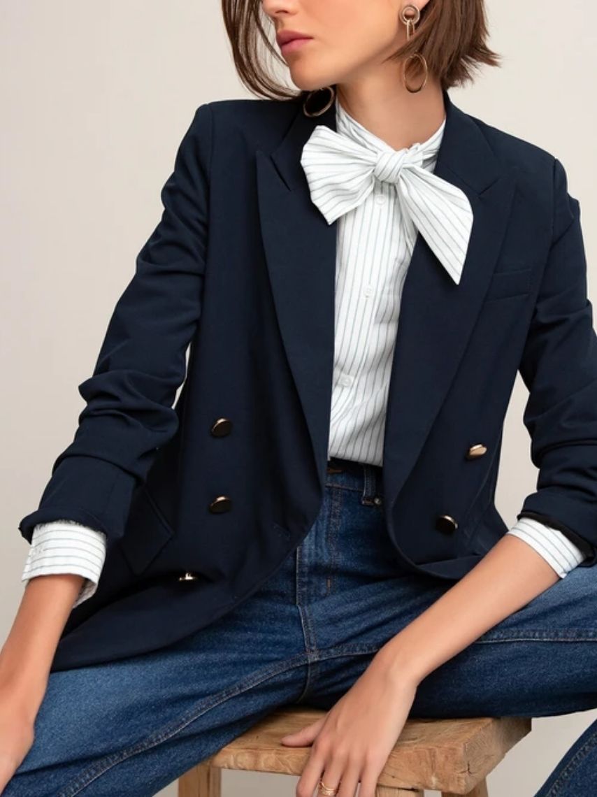 10 outfits con blazer azul marino para sentirte confiada en la oficina |  Mujer de 10