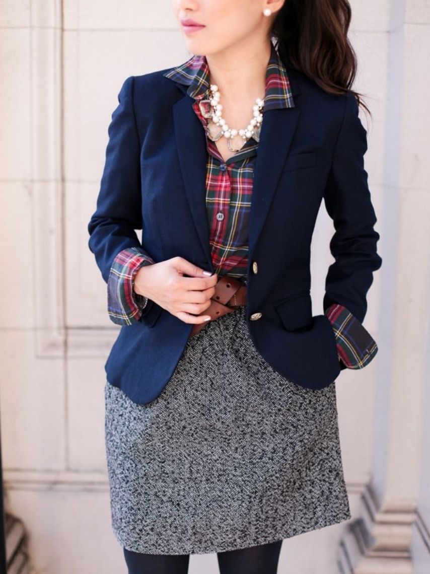 10 outfits con blazer azul marino para sentirte confiada en la oficina |  Mujer de 10