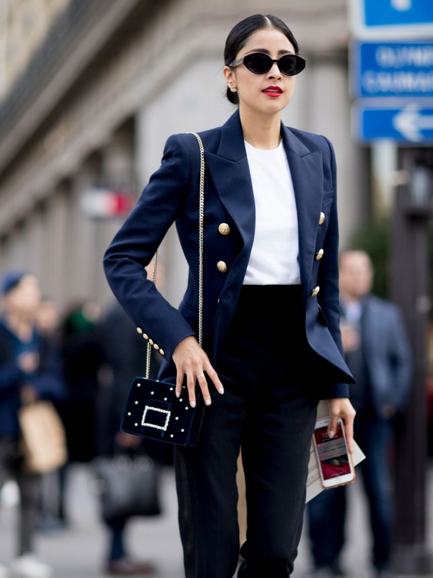 10 outfits con blazer azul marino para sentirte confiada en la oficina |  Mujer de 10