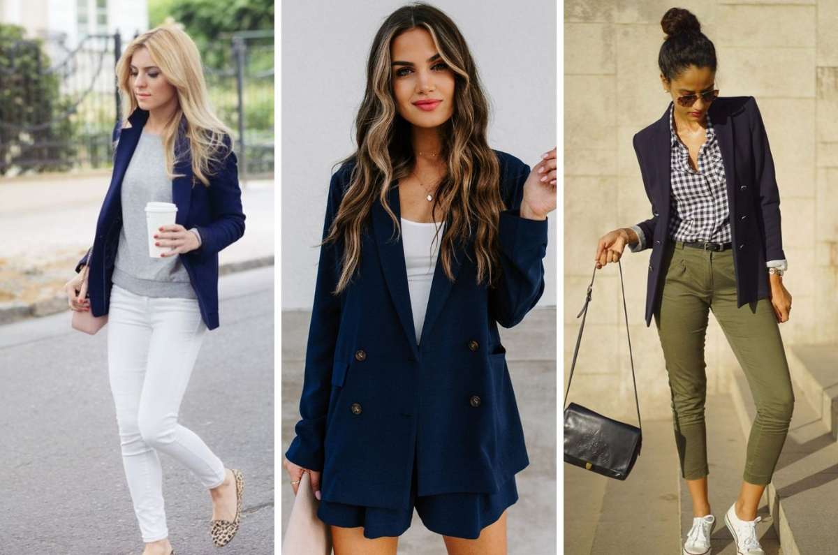 10 outfits con blazer azul marino para sentirte confiada en la oficina