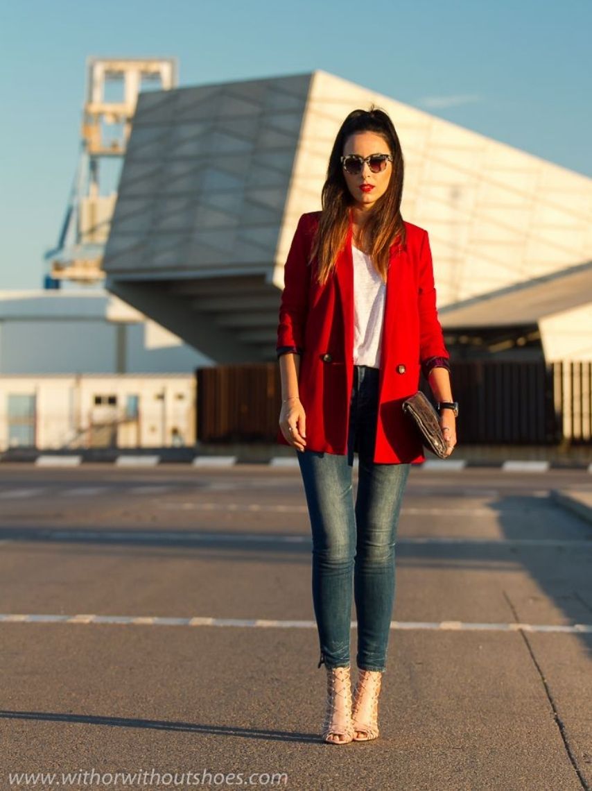 Introducir 70+ imagen blazer rojo outfit