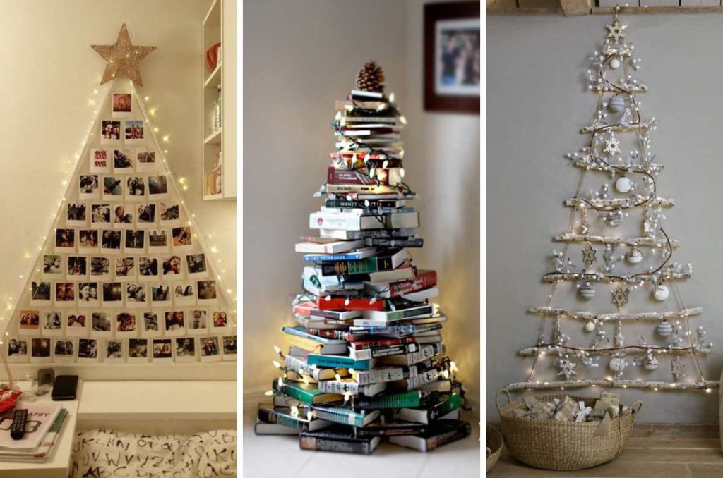 Ideas de Árboles de Navidad creativos y hermosos para depas pequeños
