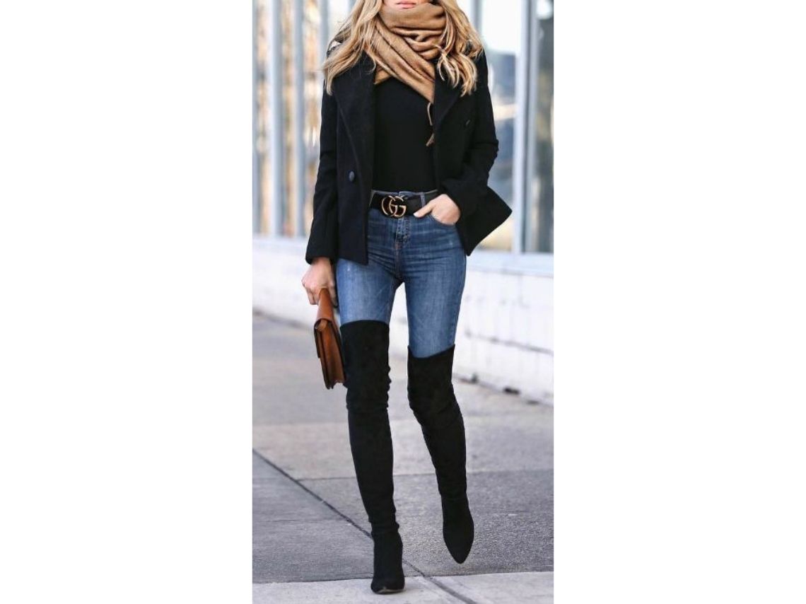 10 outfit con botas negras que son perfectas para el invierno