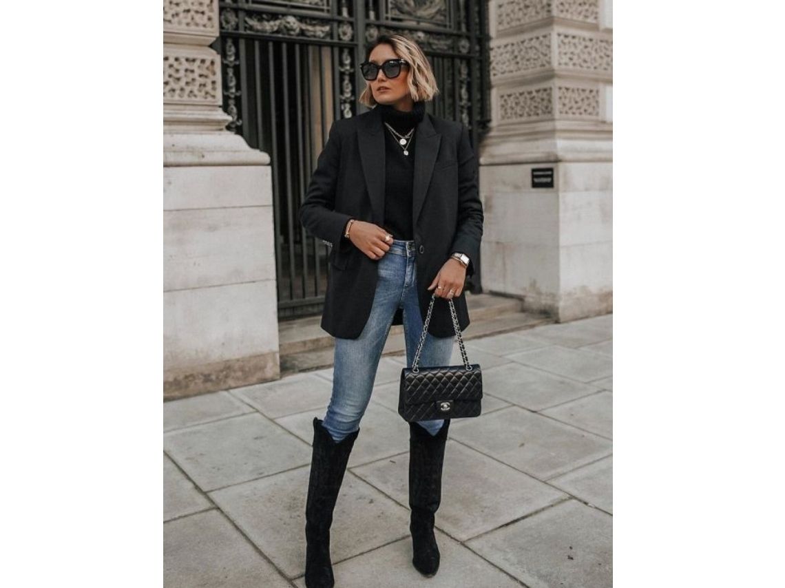 10 outfits con blazer negro para verte elegante y juvenil en la oficina