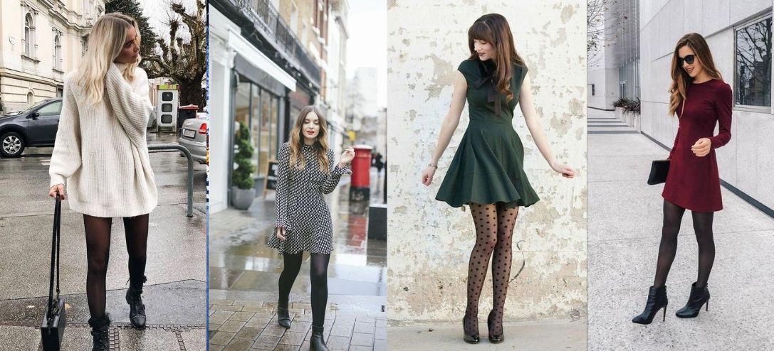 10 outfits con medias negras con vestidos para lucir en Navidad | Mujer de  10