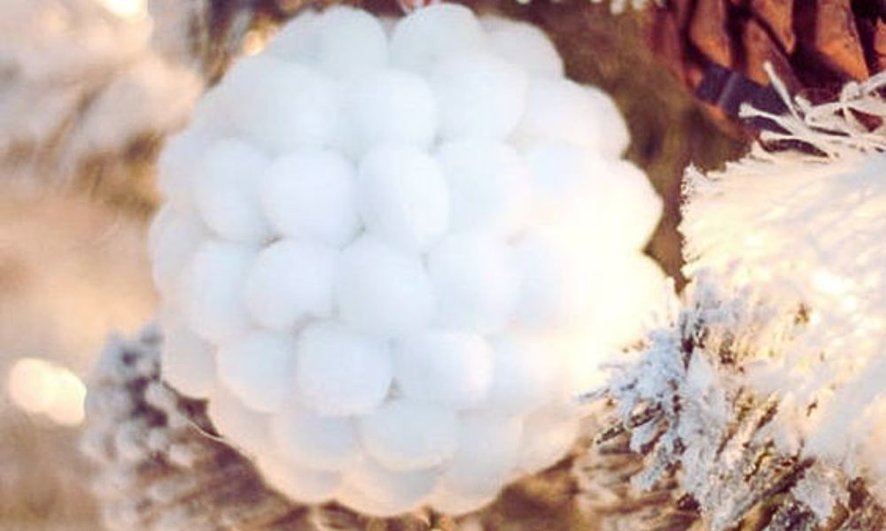 Pompones blancos