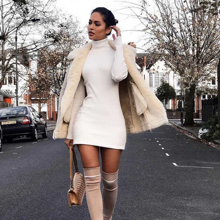 8 vestidos de invierno que podrás combinar botas largas Mujer de