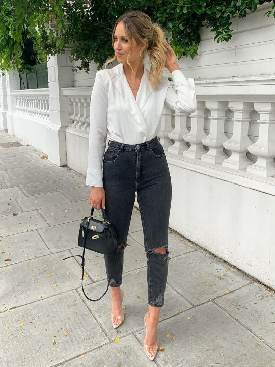 Outfits casuales con jeans perfectos para ir a la oficina | Somos NEWS