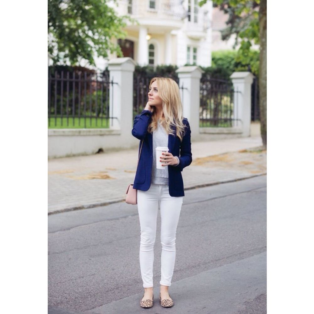 Americana azul claro mujer top
