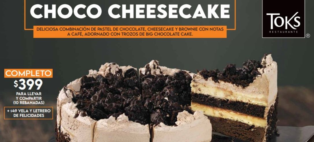 Toks te regala un Choco Cheesecake para celebrar a mamá con postres y  comida | Mujer de 10