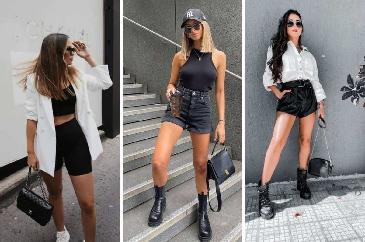10 outfits con short negro para estar cómodas y frescas de manera casual
