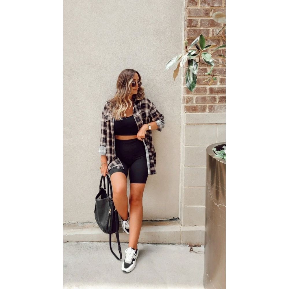 Outfit short negro casual cheap
