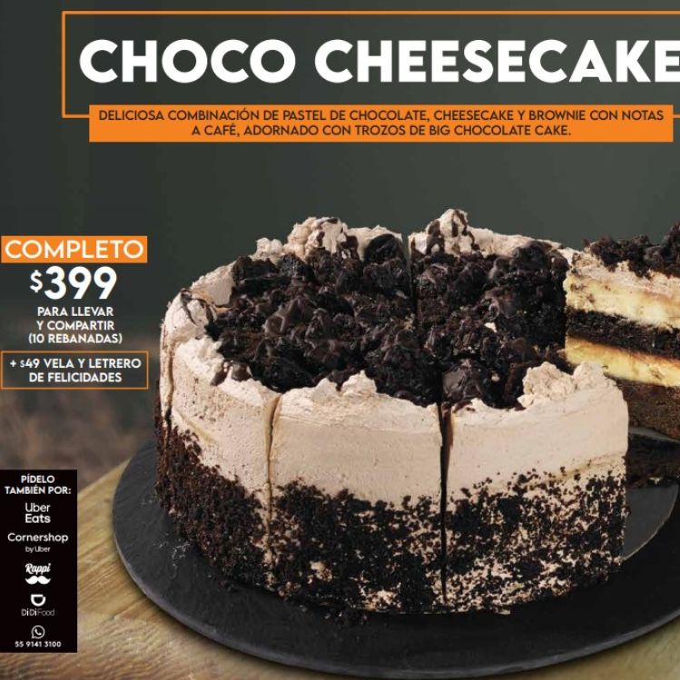Toks te regala un Choco Cheesecake para celebrar a mamá con postres y comida