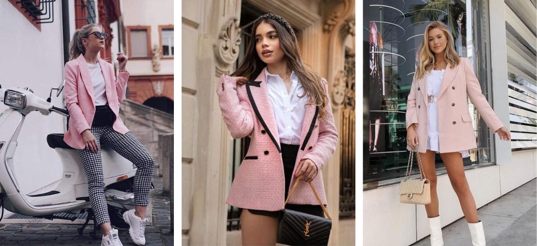 10 outfits con blazer Rosa para lucir casual y elegante en la oficina |  Mujer de 10