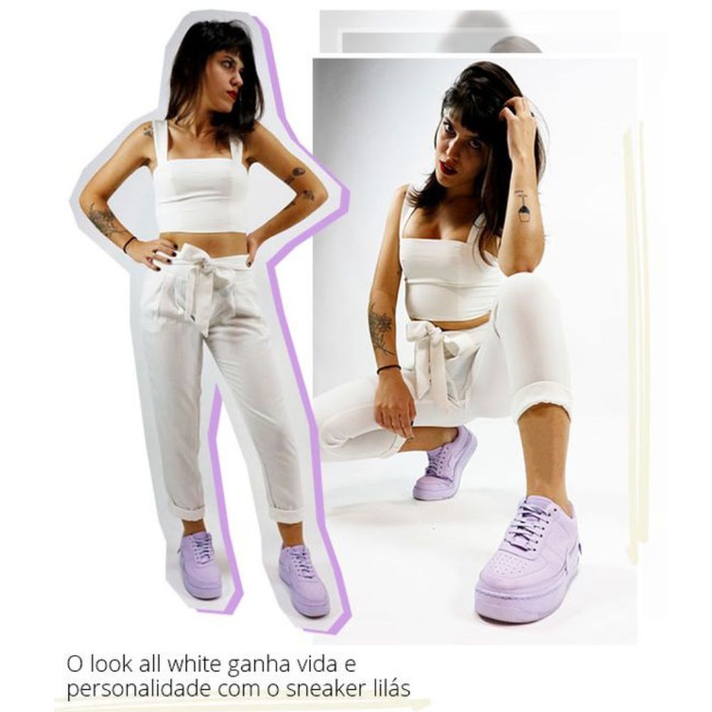 10 ideas para combinar tu ropa con los tenis lavanda de Shakira