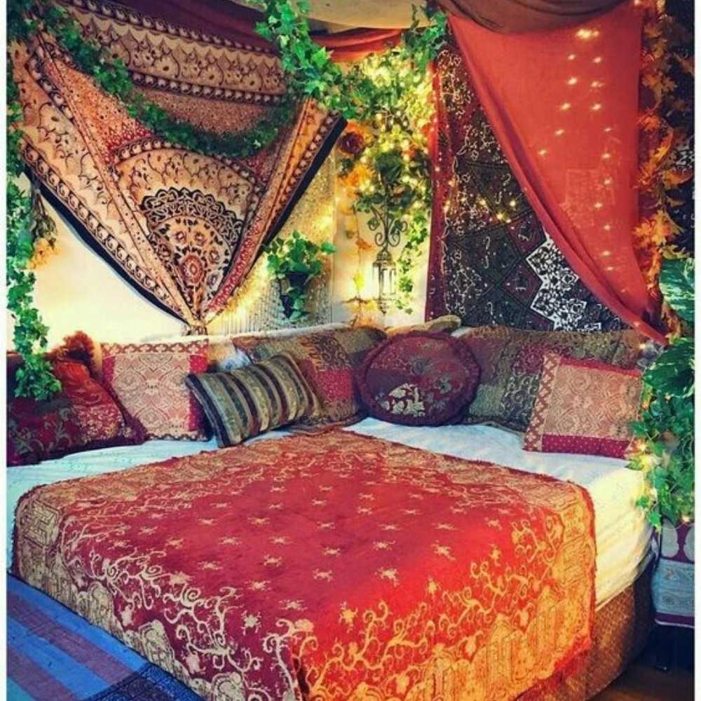 decoración hippie cuarto