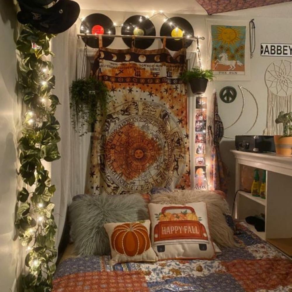 decoración hippie para cuarto