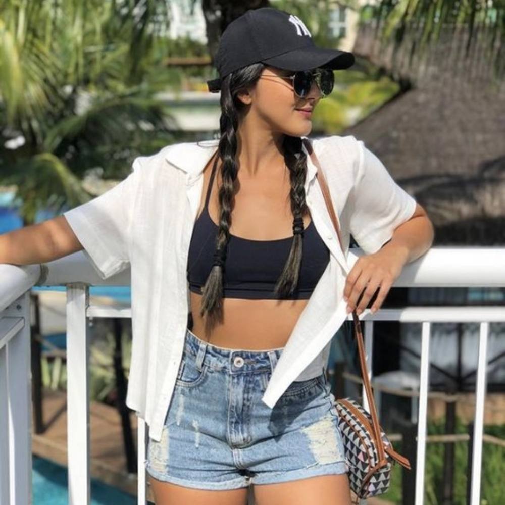 Outfit para la playa con short cheap